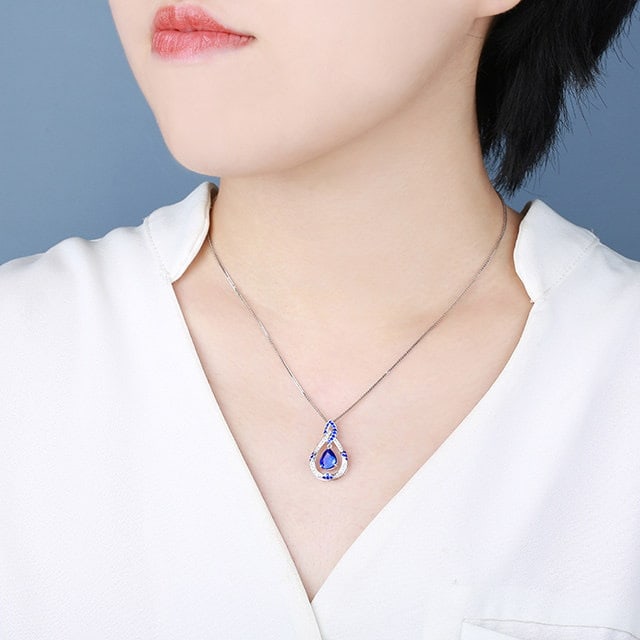 14k Gold 1.73 Ctw Natural Sapphire & Sapphire Pendant( Without Chain ) - 6