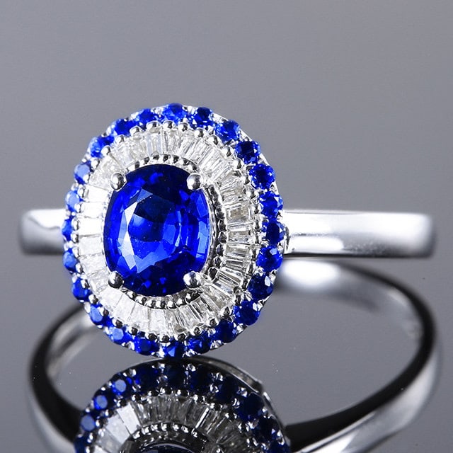 14k Gold 1.19 Ctw Natural Sapphire & Sapphire Ring - 2