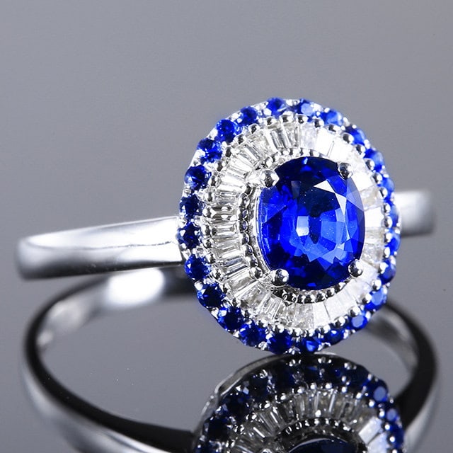 14k Gold 1.19 Ctw Natural Sapphire & Sapphire Ring - 3