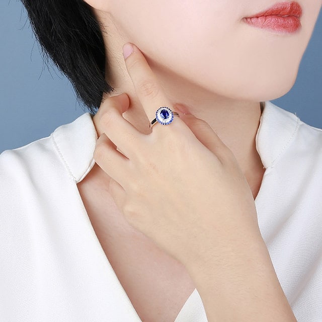 14k Gold 1.19 Ctw Natural Sapphire & Sapphire Ring - 6