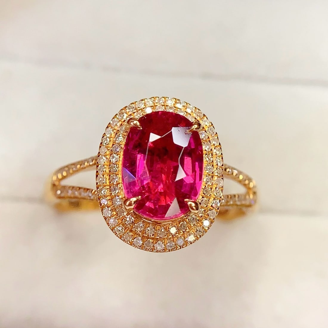 14k Gold 2.2 Ct Natural Tourmaline & Diamond Ring (1 of 7)