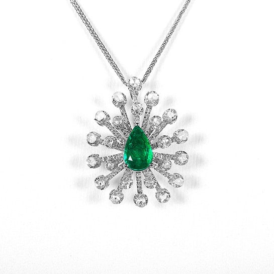 14k Gold 2.02 Ctw Vivid Green Natural Emerald & Diamond Ring/pendant( Without Chain ) - 6