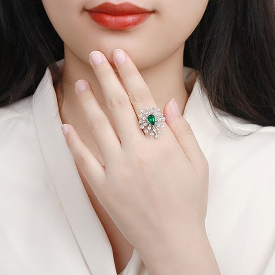 14k Gold 2.02 Ctw Vivid Green Natural Emerald & Diamond Ring/pendant( Without Chain ) - 7