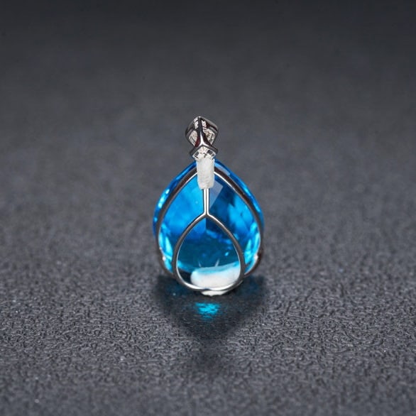 14k Gold 16.69 Ct Natural Topaz & Sapphire Pendant( Without Chain ) - 5