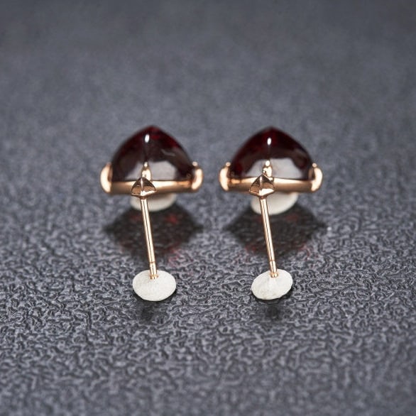14k Gold 12.06 Ct Natural Garnet Earrings - 5