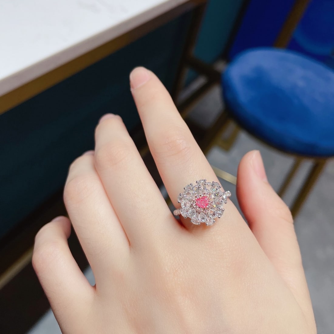 14k Gold 1.36 Ctw Natural Pink Diamond & Diamond Ring/pendant( Without Chain ) - 4