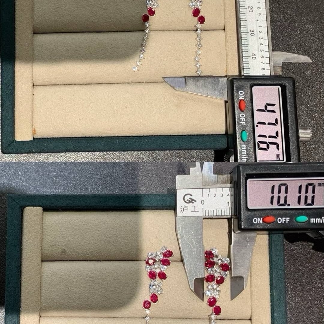 14k Gold 3.34 Ctw Natural Ruby & Sapphire Earrings - 7