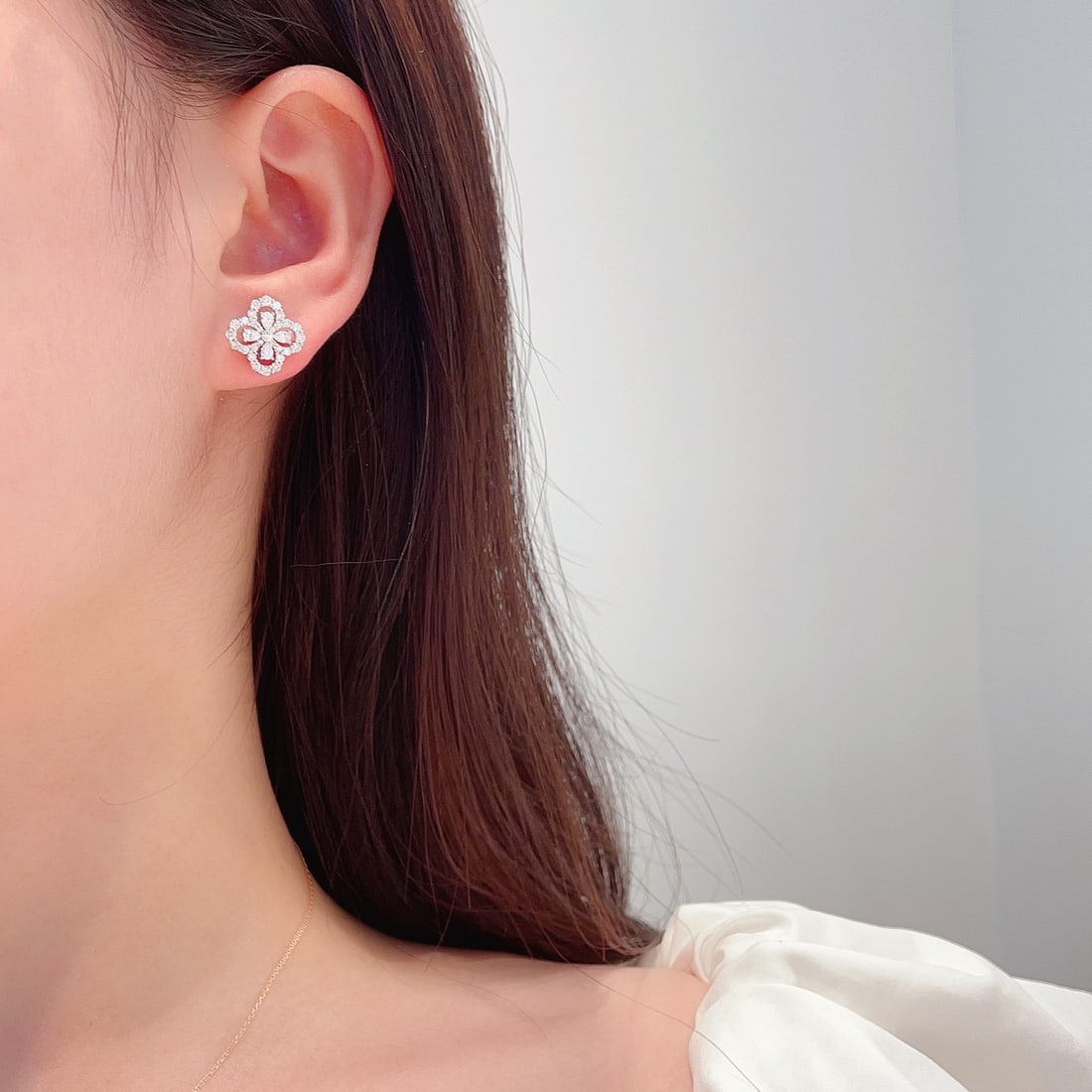 14k Gold 1.42 Ctw Natural H Diamond Earrings - 2