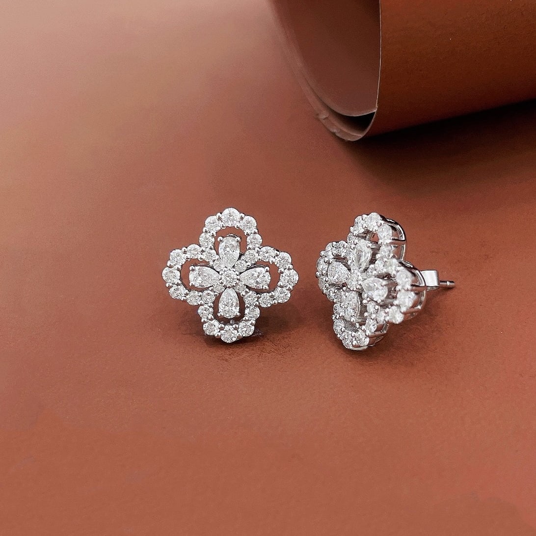 14k Gold 1.42 Ctw Natural H Diamond Earrings - 3