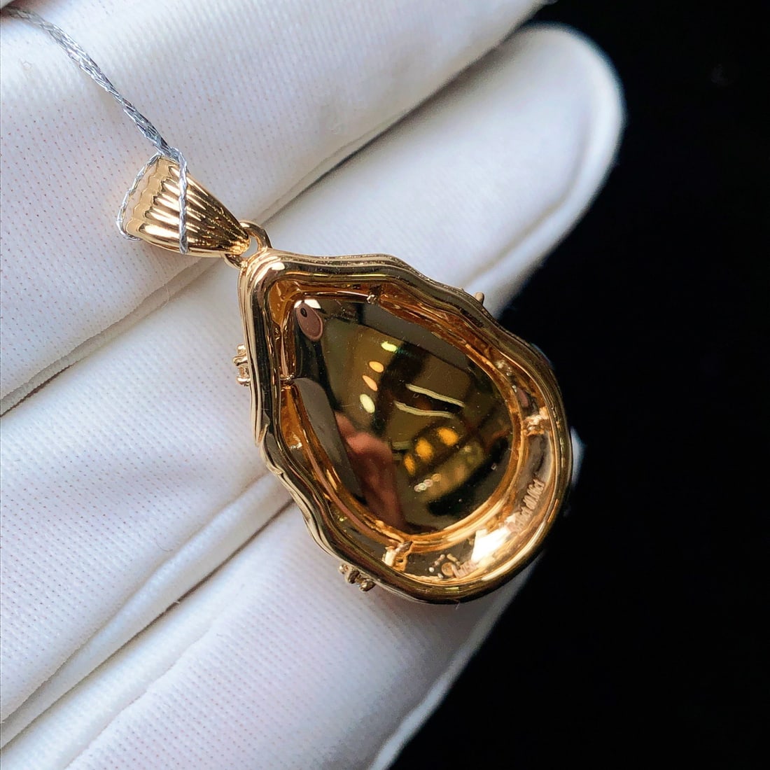 14k Gold 8.22 Ctw Natural Opal & Diamond Pendant( Without Chain ) - 5