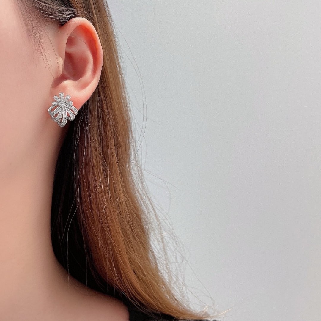 14k Gold 1.14 Ctw Natural H Diamond Earrings - 4