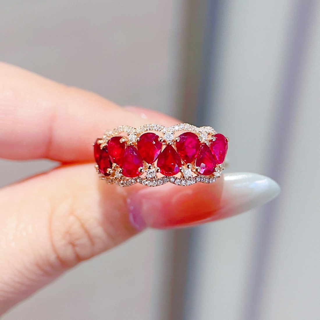 14k Gold 2.7 Ct Natural Ruby & Diamond Ring - 4