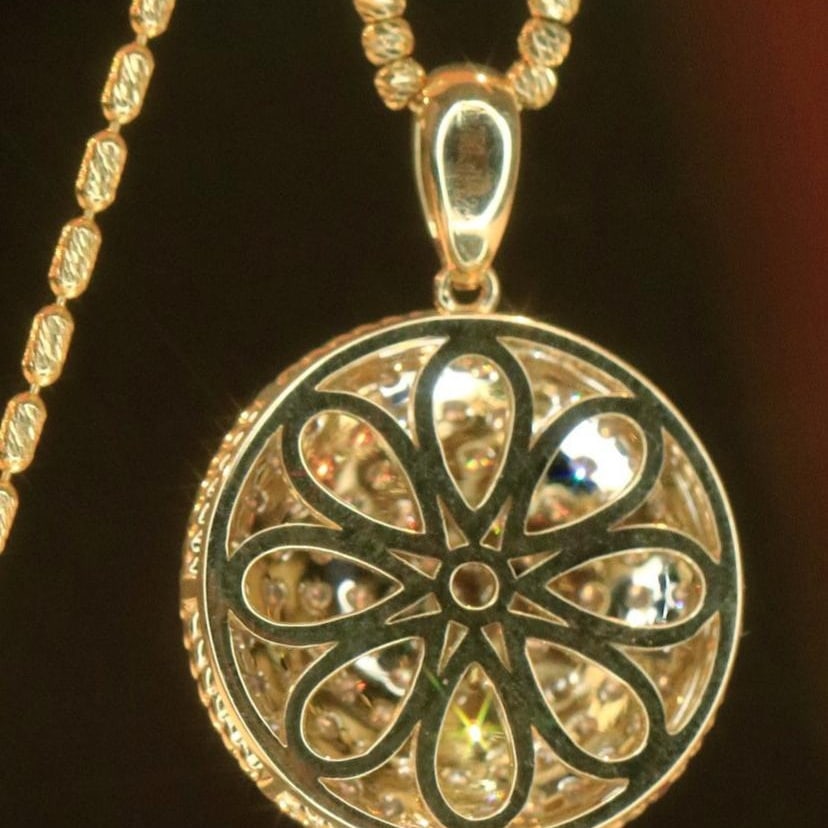 14k Gold 1.12 Ct Natural H Diamond Pendant( Without Chain ) - 4