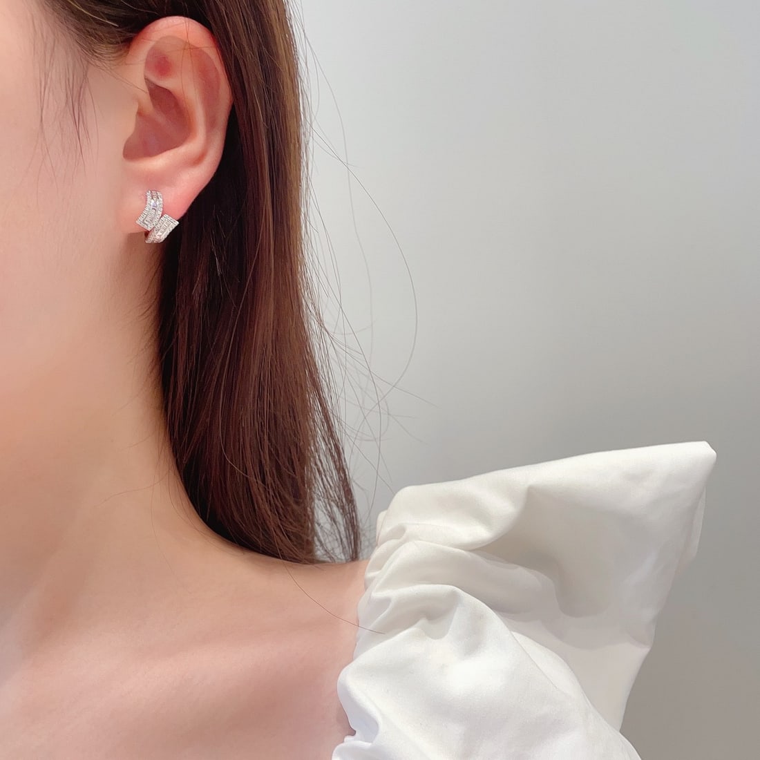 14k Gold 0.64 Ct Natural H Diamond Earrings - 3