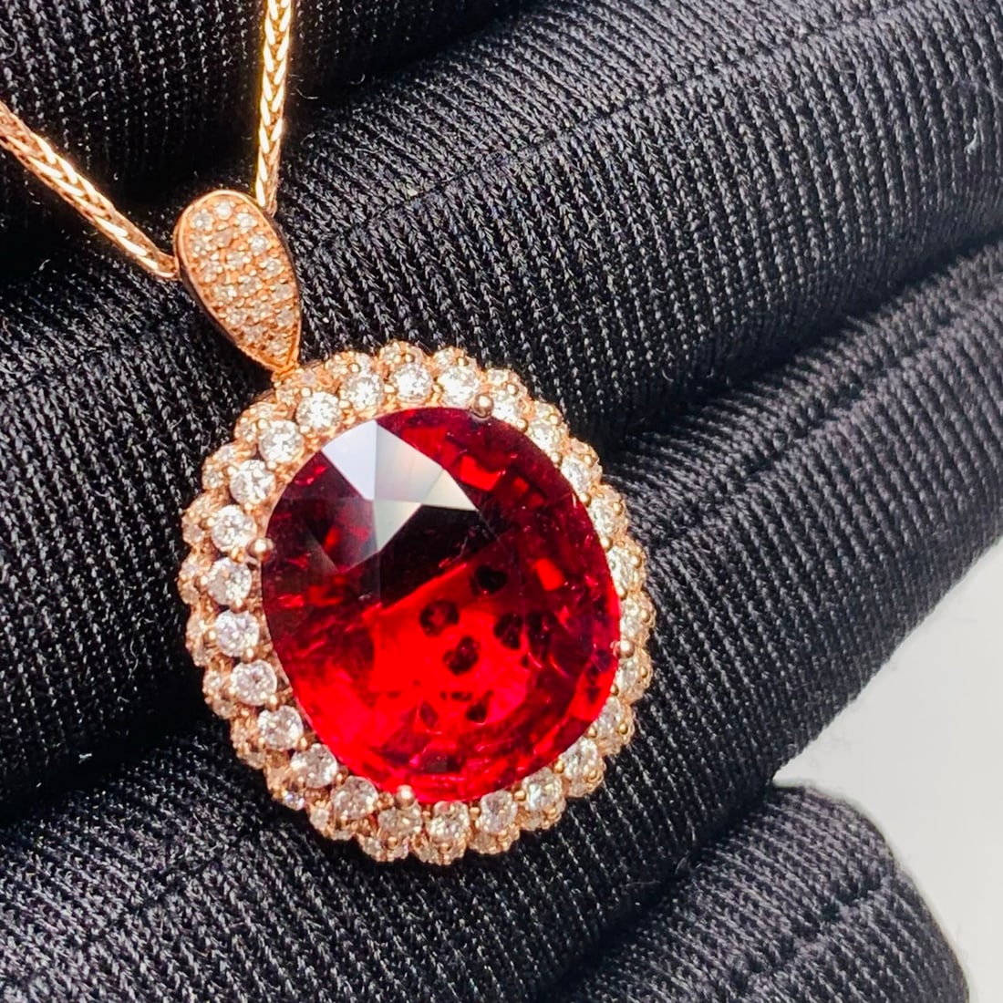 14k Gold 6.9 Ct Natural Tourmaline & Diamond Ring/pendant( Without Chain ) - 2