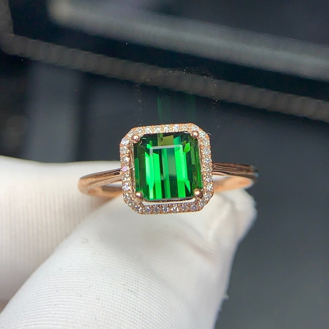 14k Gold 1.5 Ct Natural Tourmaline & Diamond Ring - 3