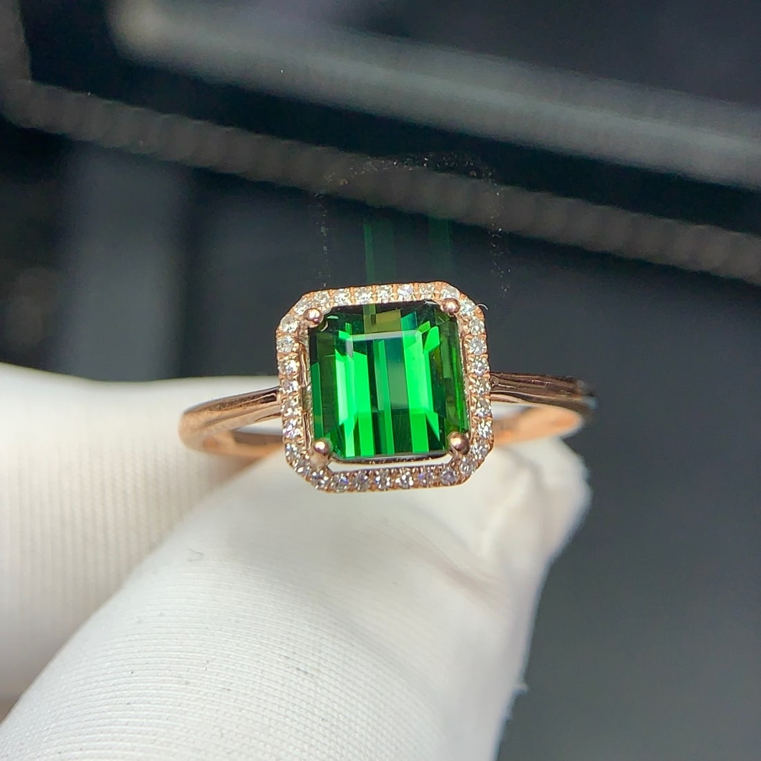 14k Gold 1.5 Ct Natural Tourmaline & Diamond Ring - 5