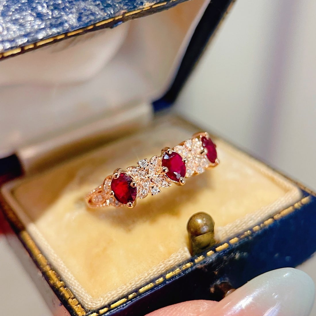 14k Gold 0.55 Ct Natural Ruby & Diamond Ring - 2