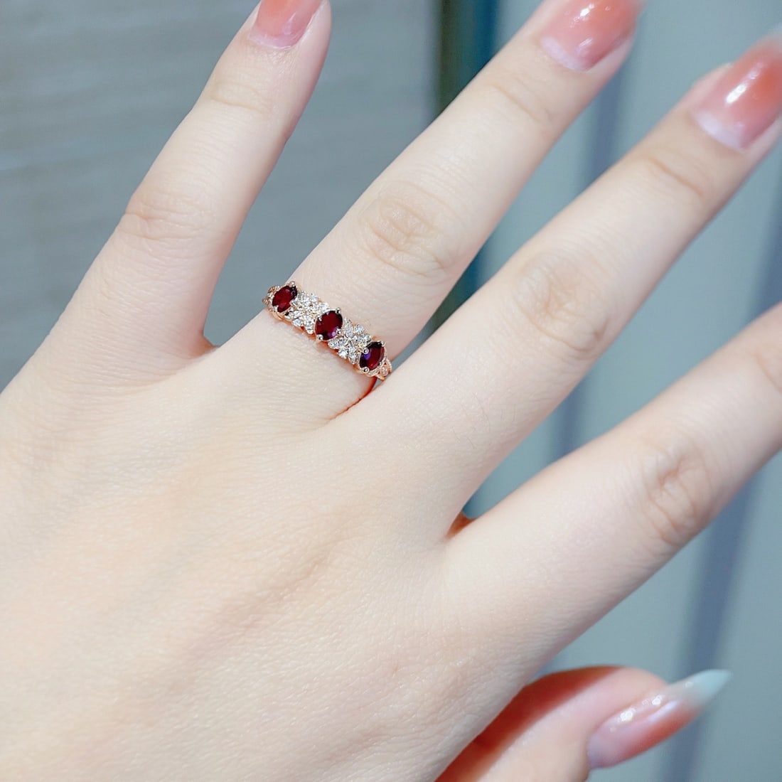 14k Gold 0.55 Ct Natural Ruby & Diamond Ring - 6