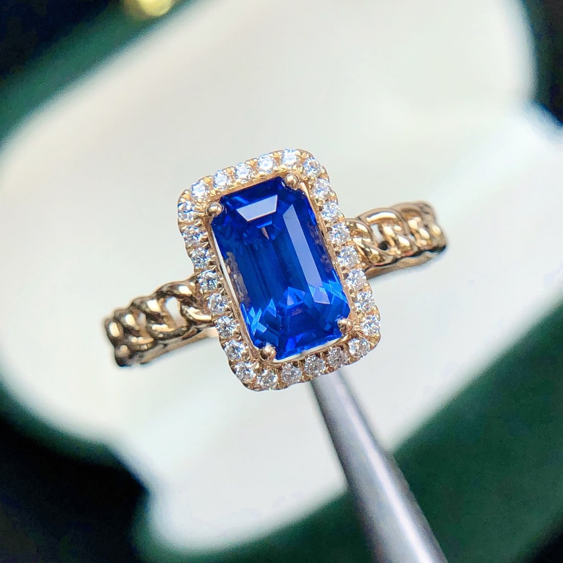 14k Gold 1.63 Ctw Natural Sapphire & Diamond Ring - 2