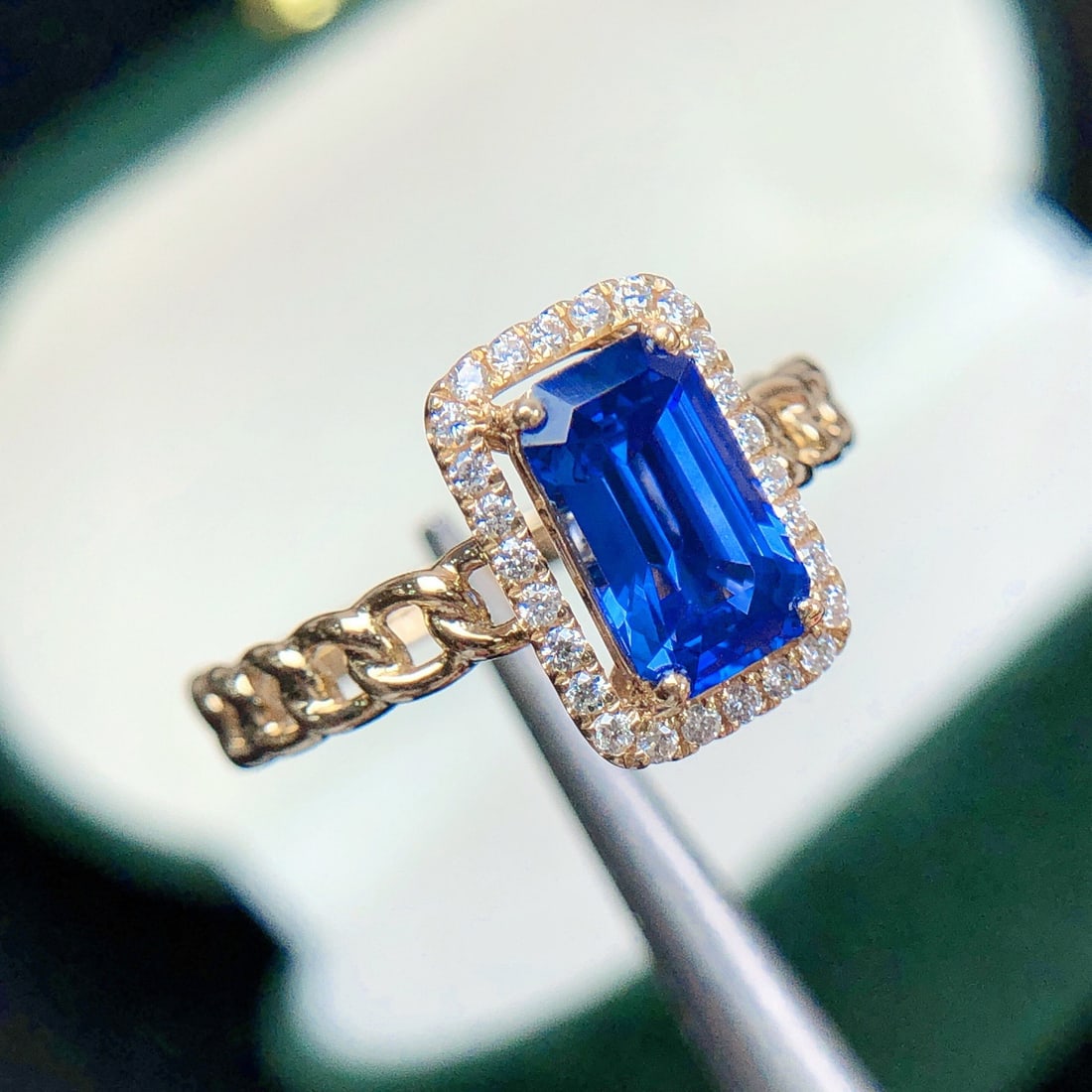 14k Gold 1.63 Ctw Natural Sapphire & Diamond Ring - 3