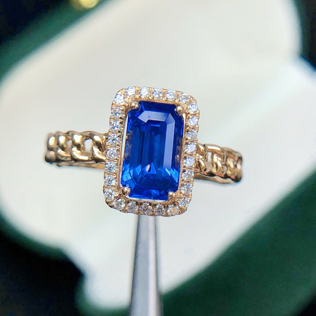 14k Gold 1.63 Ctw Natural Sapphire & Diamond Ring - 6