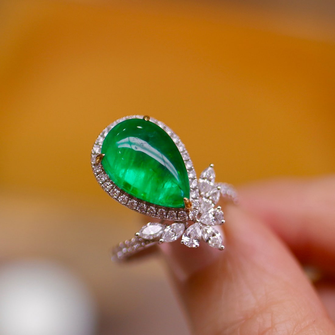 14k Gold 6.63 Ctw Natural Emerald & Diamond Ring - 3