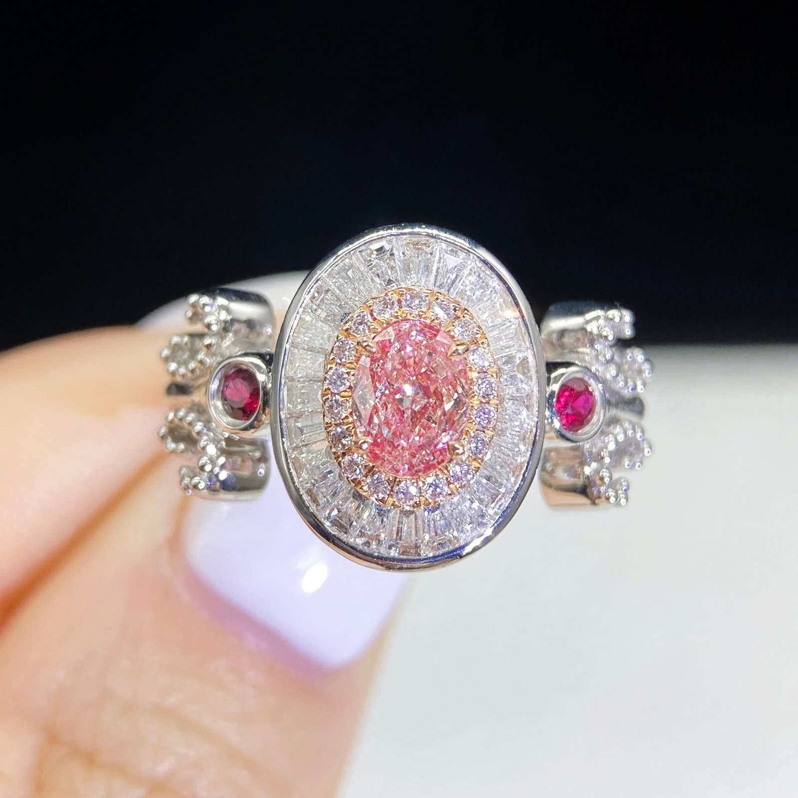 14k Gold 1.20 Ctw Natural Pink Diamond & Diamond Ring - 3