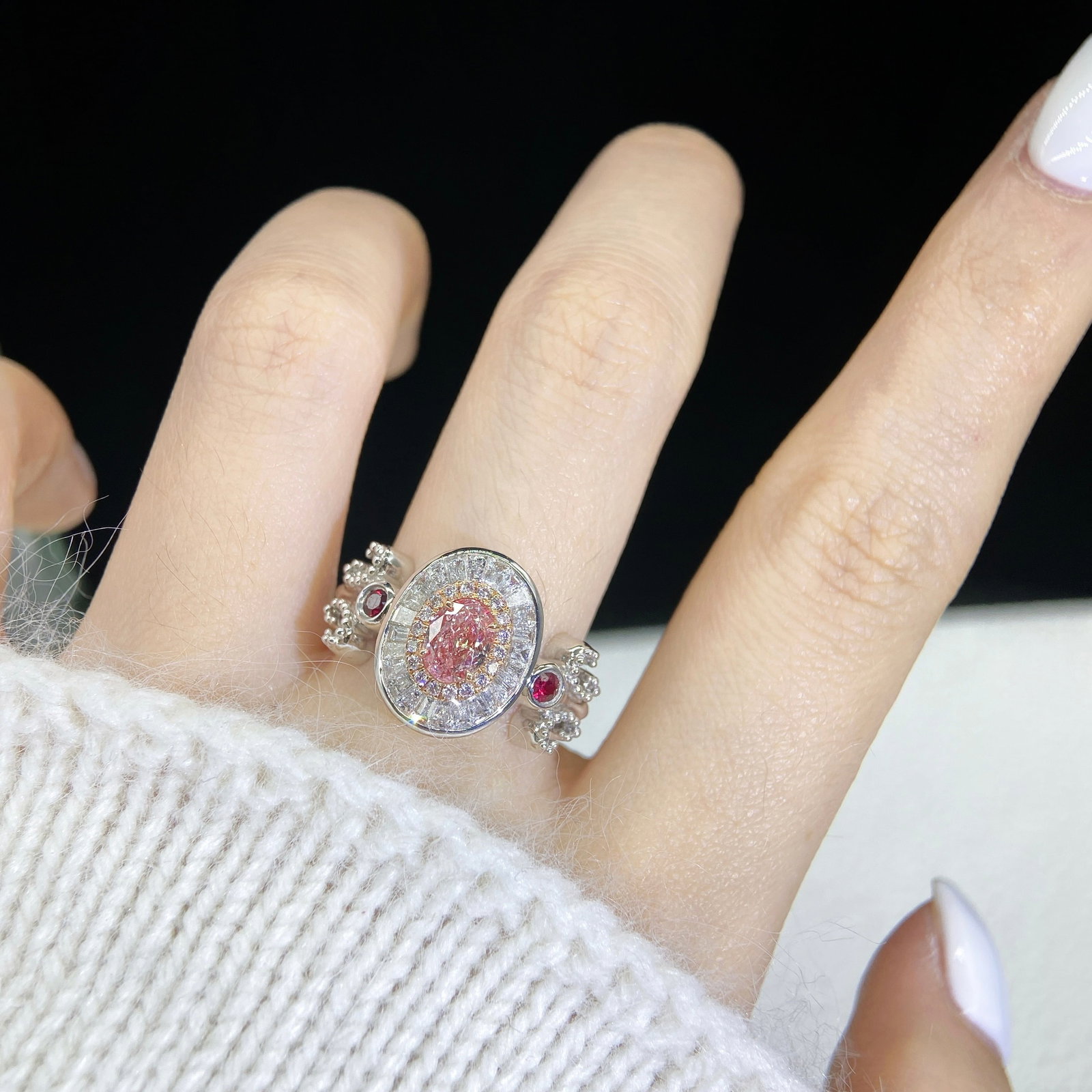 14k Gold 1.20 Ctw Natural Pink Diamond & Diamond Ring - 4