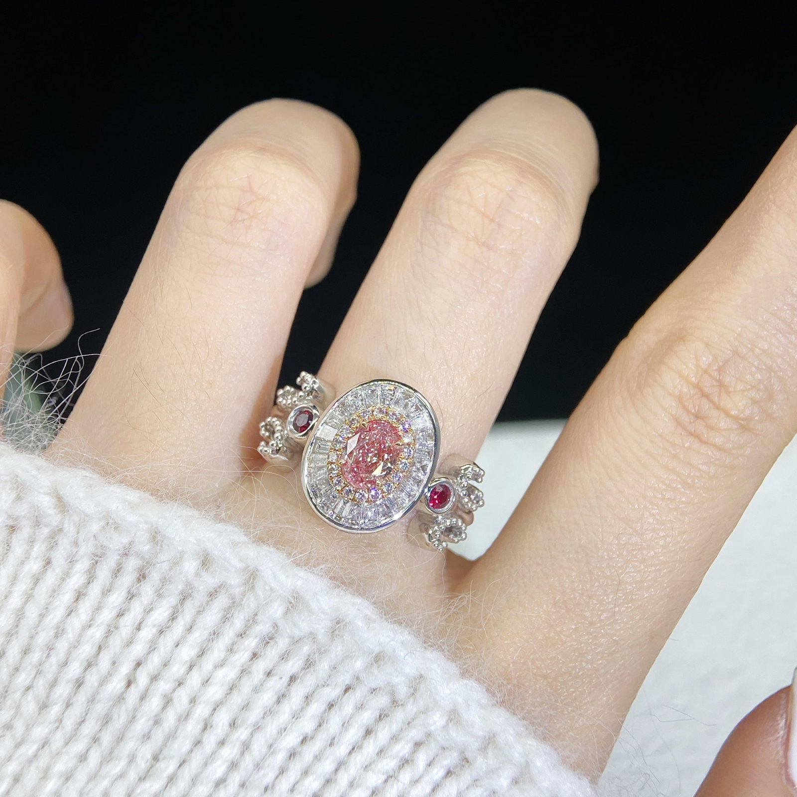 14k Gold 1.20 Ctw Natural Pink Diamond & Diamond Ring - 5