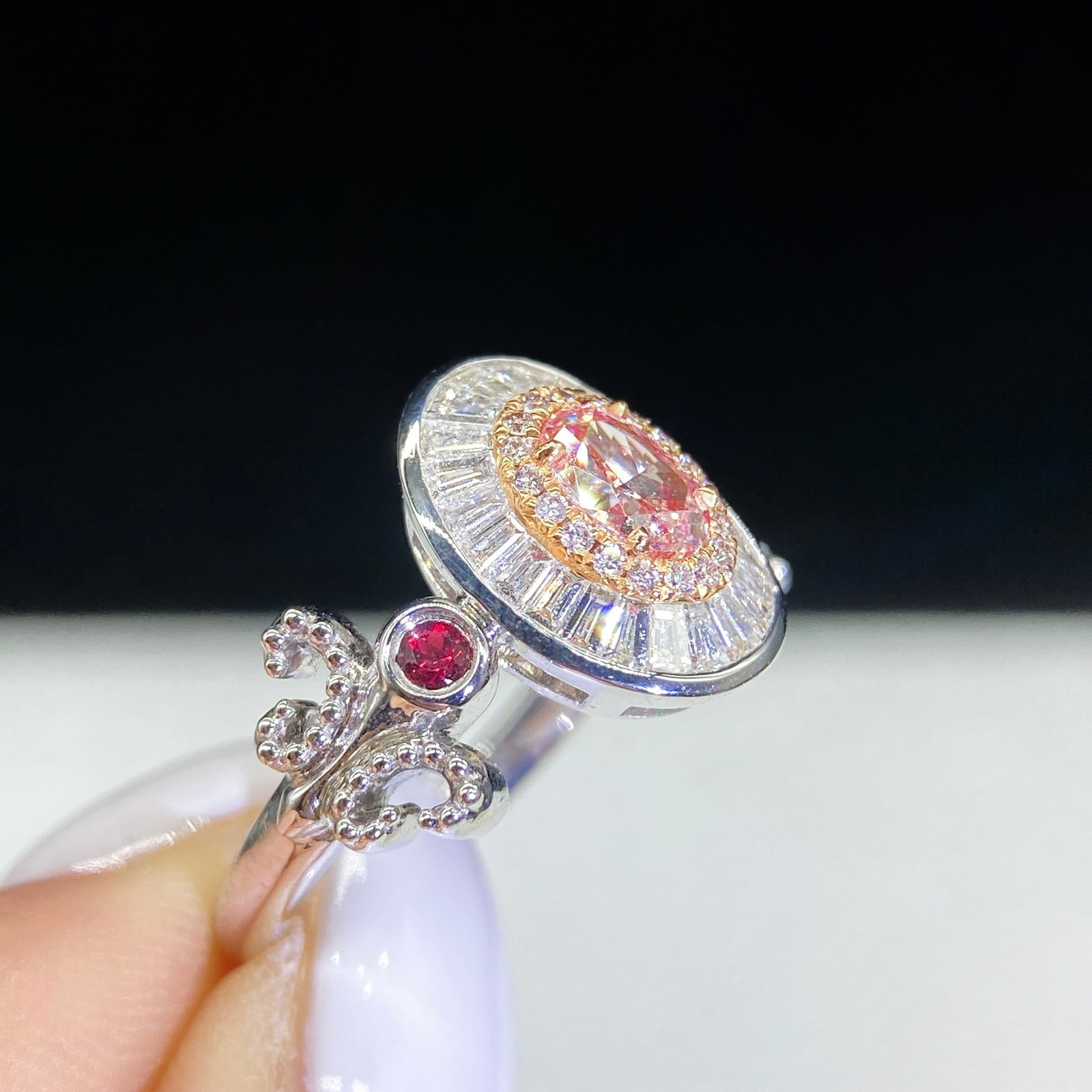 14k Gold 1.20 Ctw Natural Pink Diamond & Diamond Ring - 6
