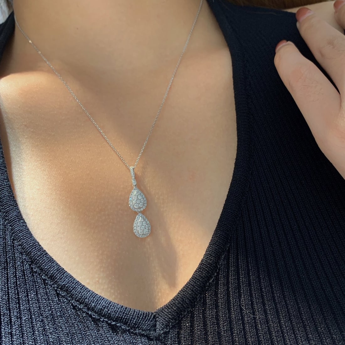 14k Gold 0.62 Ct Natural H Diamond Necklace - 7