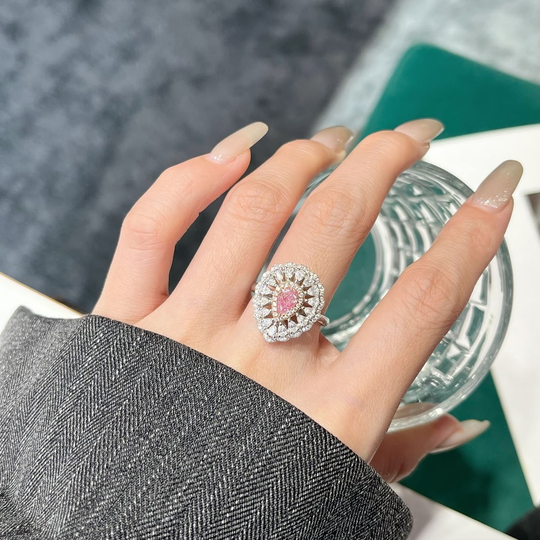 14k Gold 1.54 Ctw Natural Pink Diamond & Diamond Ring - 6