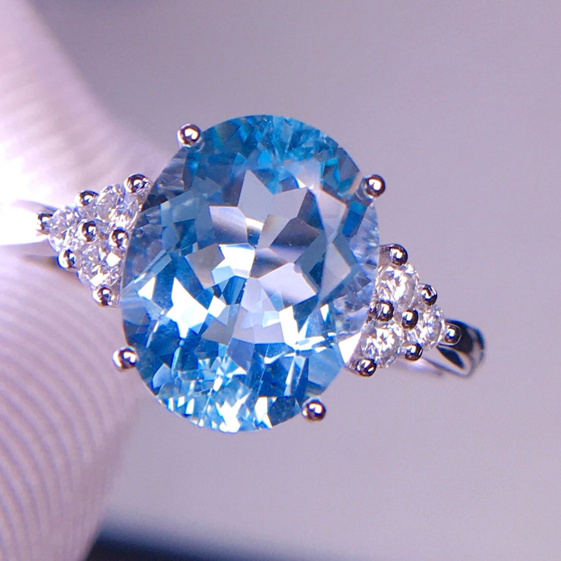 14k Gold 3.25 Ct Natural Aquamarine & Diamond Ring - 2