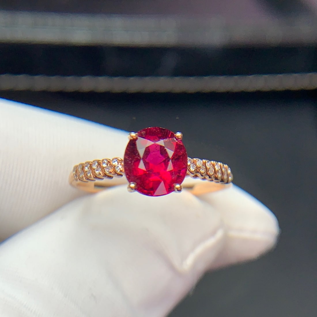 14k Gold 1.6 Ct Natural Tourmaline & Diamond Ring - 2