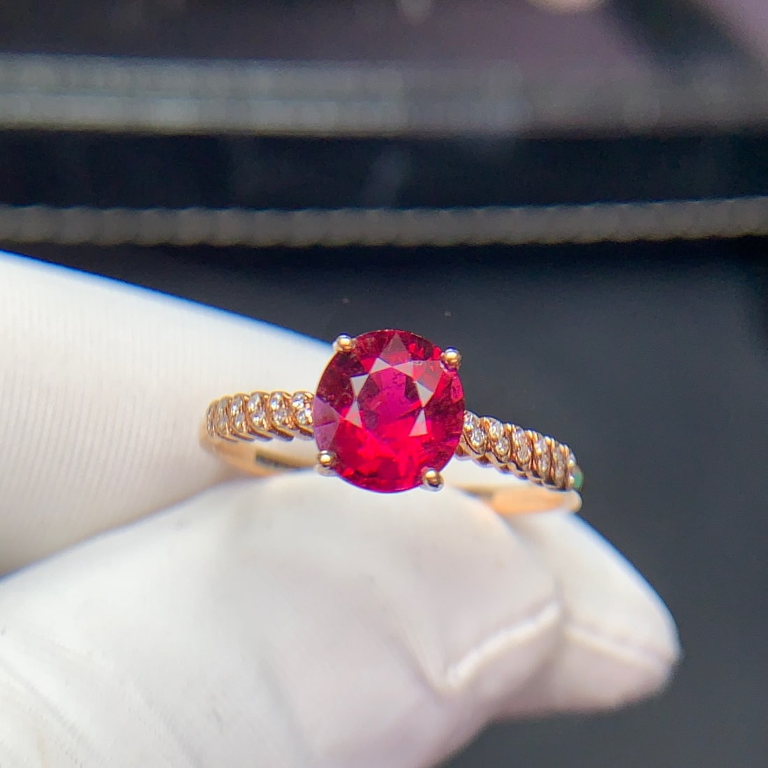 14k Gold 1.6 Ct Natural Tourmaline & Diamond Ring - 3