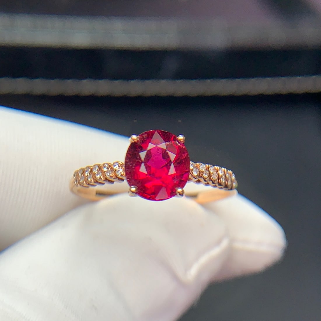 14k Gold 1.6 Ct Natural Tourmaline & Diamond Ring - 4