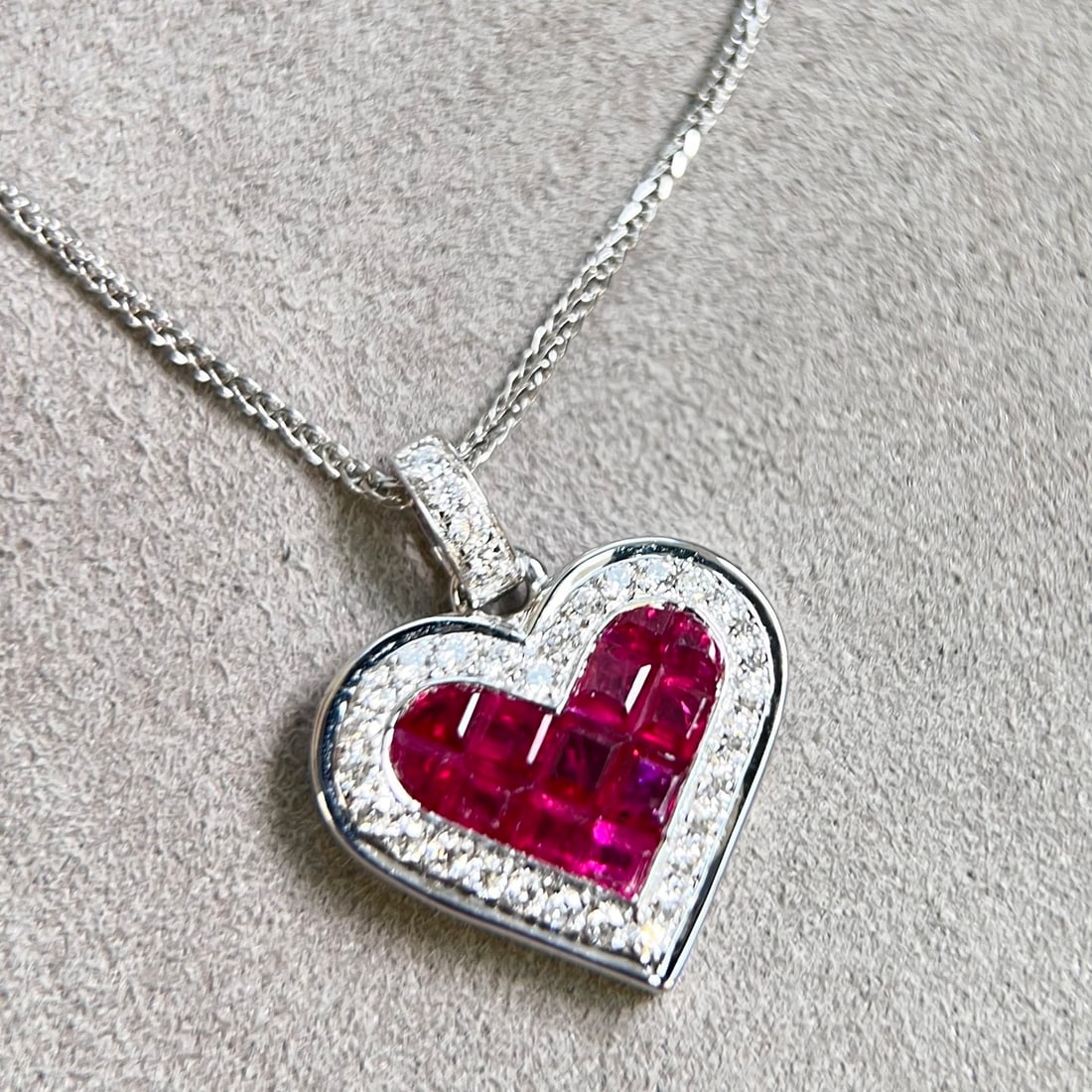 14k Gold 0.58 Ctw Natural Ruby & Diamond Pendant( Without Chain ) - 2