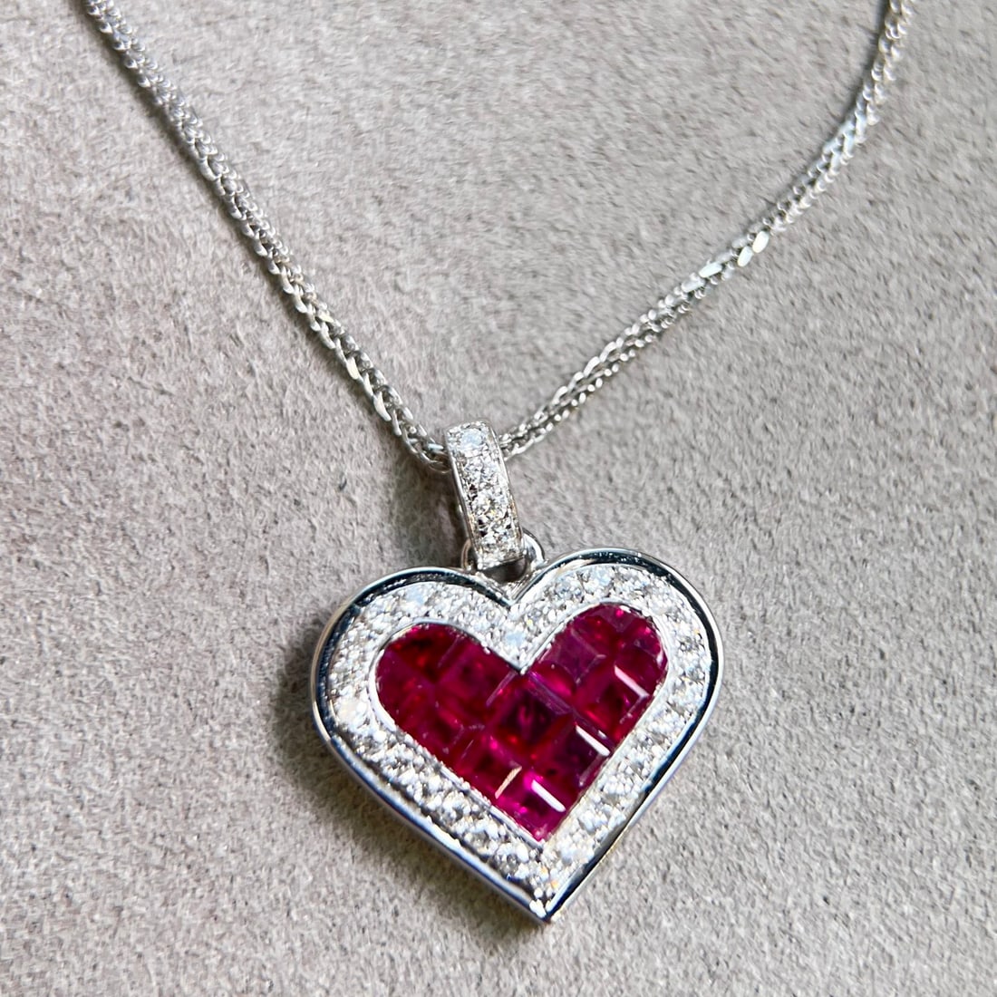 14k Gold 0.58 Ctw Natural Ruby & Diamond Pendant( Without Chain ) - 3