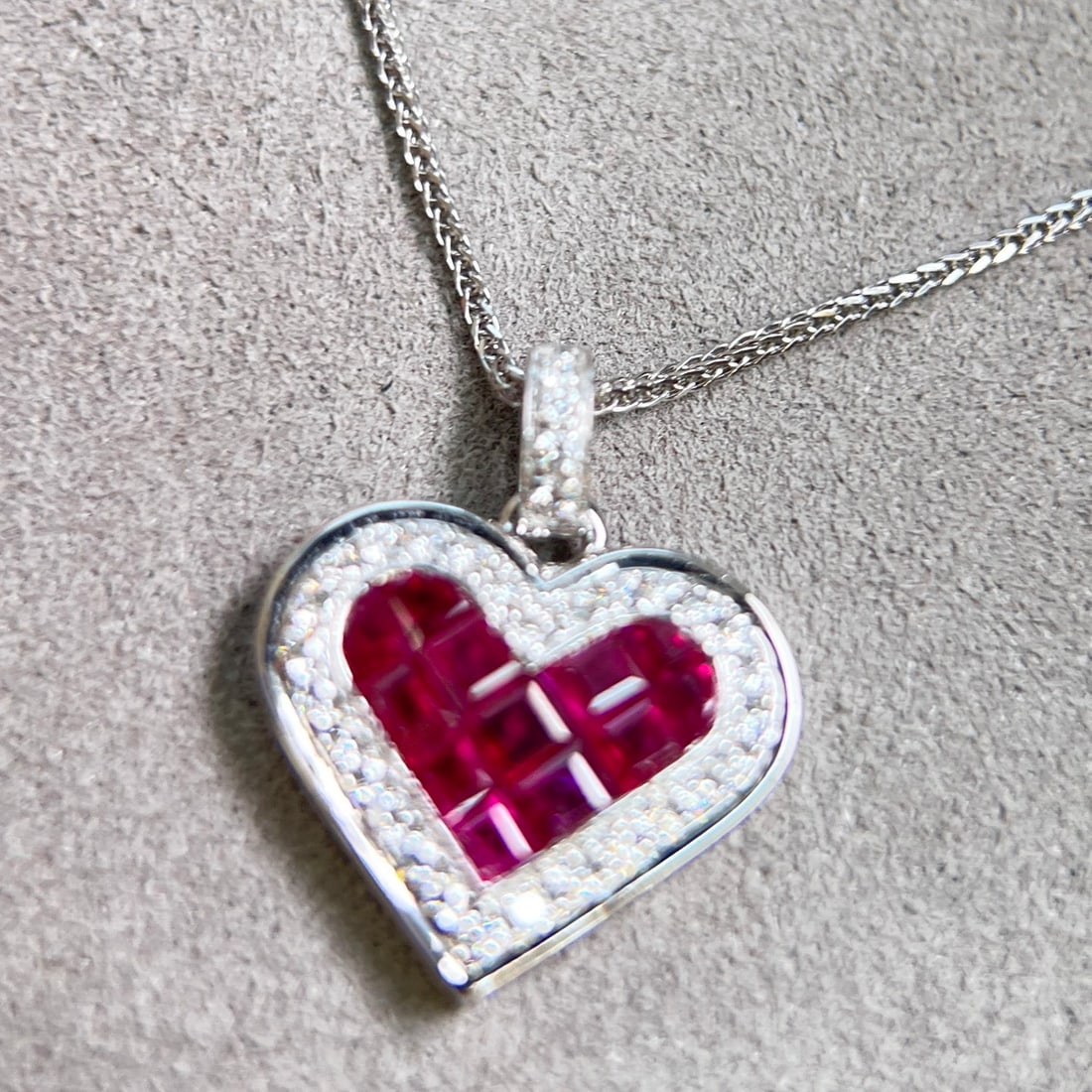 14k Gold 0.58 Ctw Natural Ruby & Diamond Pendant( Without Chain ) - 4