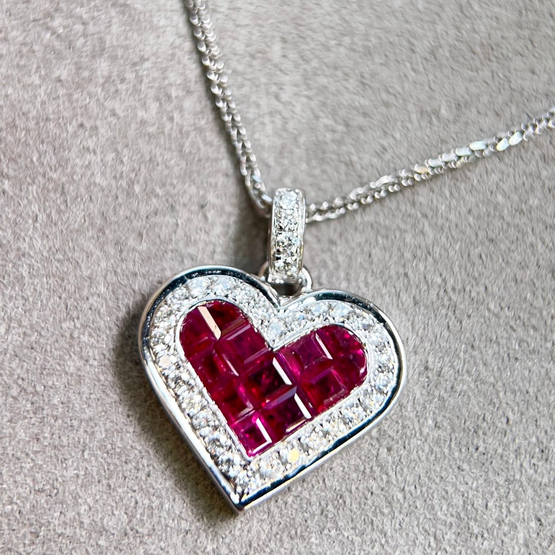 14k Gold 0.58 Ctw Natural Ruby & Diamond Pendant( Without Chain ) - 5