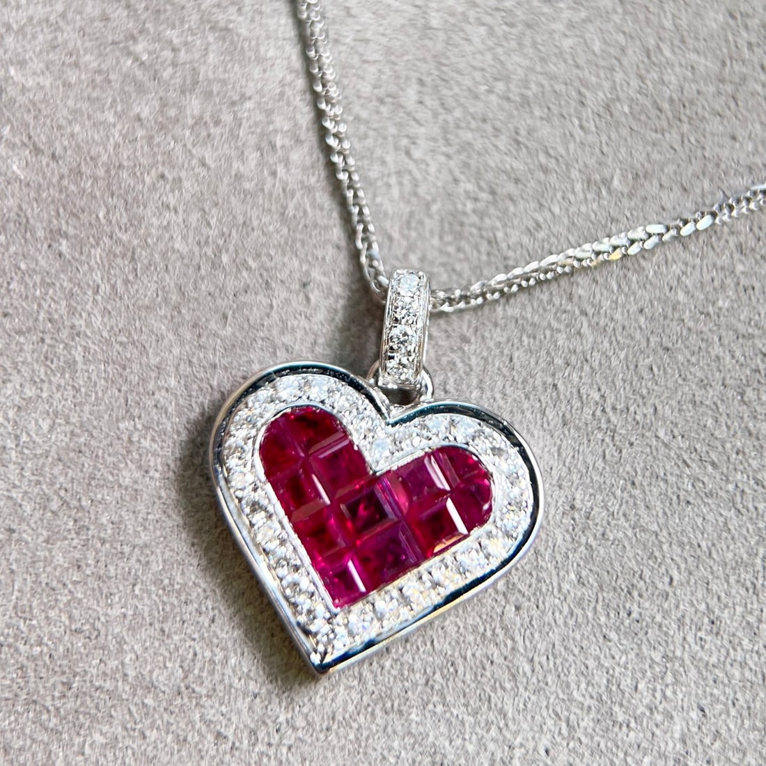 14k Gold 0.58 Ctw Natural Ruby & Diamond Pendant( Without Chain ) - 6