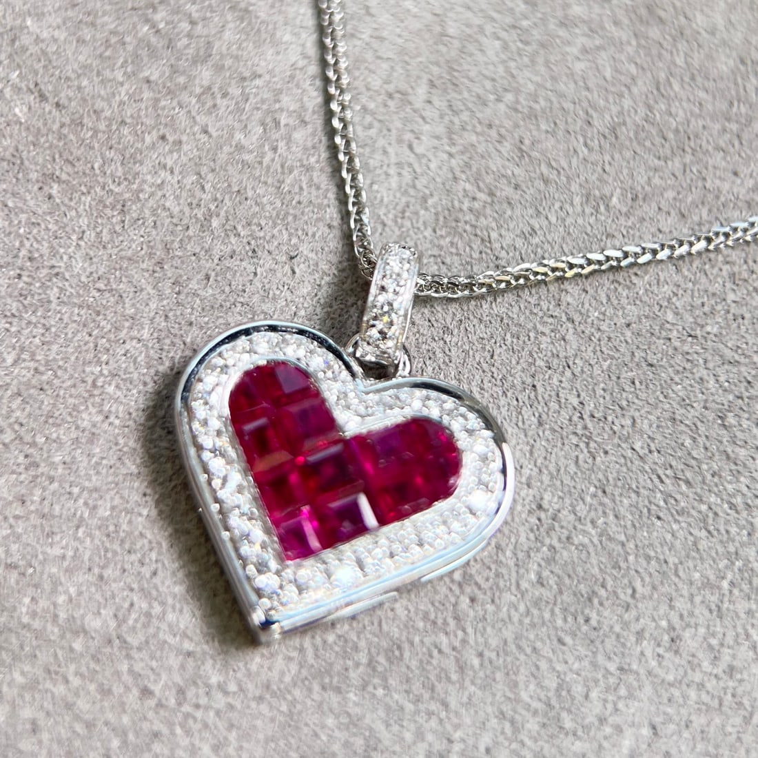 14k Gold 0.58 Ctw Natural Ruby & Diamond Pendant( Without Chain ) - 7