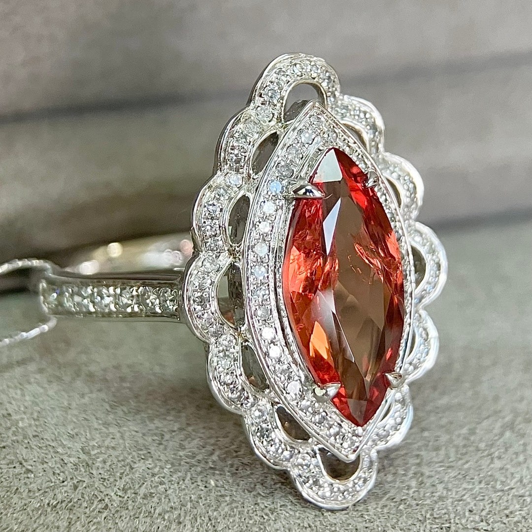 14k Gold 2.21 Ctw Natural Spinel & Diamond Ring - 3