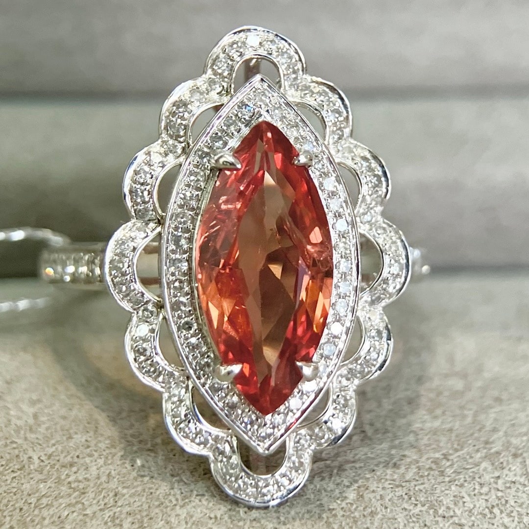 14k Gold 2.21 Ctw Natural Spinel & Diamond Ring - 5