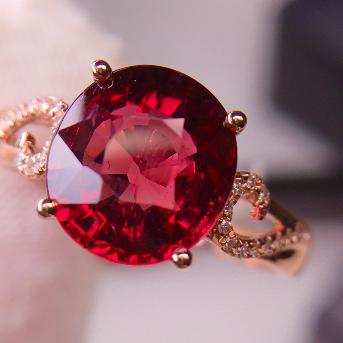 14k Gold 3.02 Ct Natural Tourmaline & Diamond Ring - 6