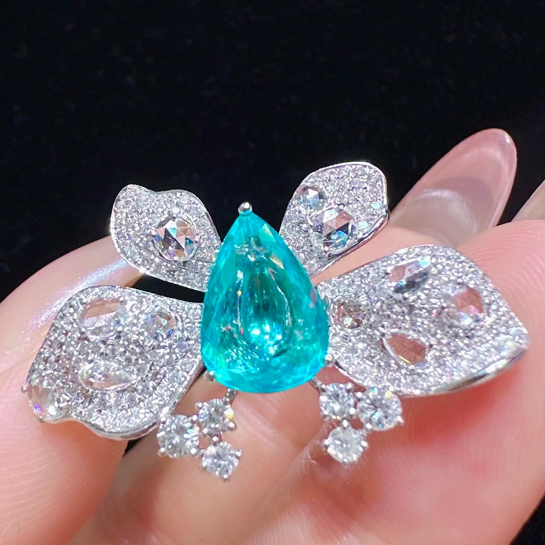 14k Gold 3.30 Ctw Natural Paraiba Tourmaline & Diamond Ring - 3