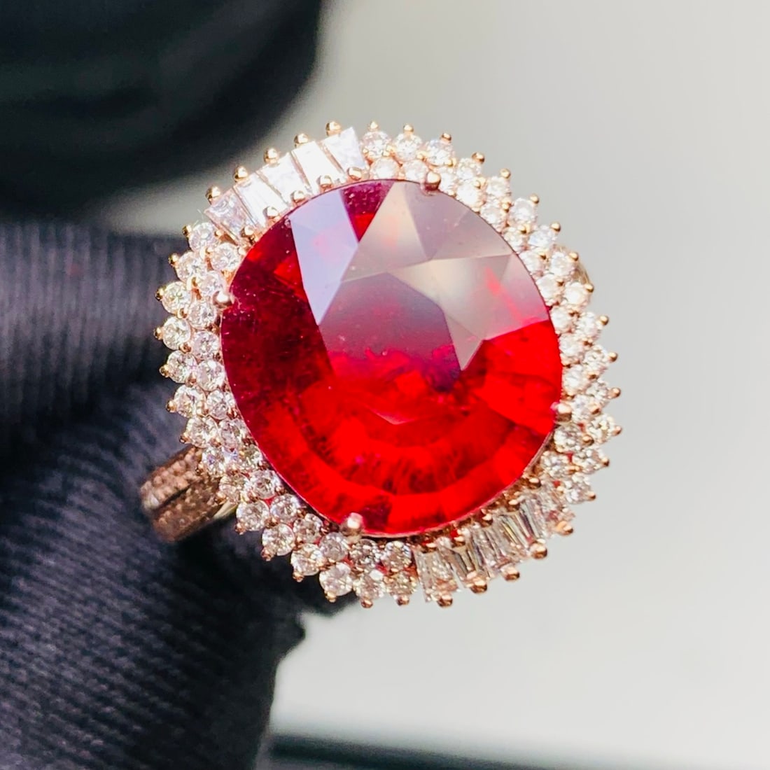 14k Gold 5.92 Ct Natural Tourmaline & Diamond Ring/pendant( Without Chain ) - 2