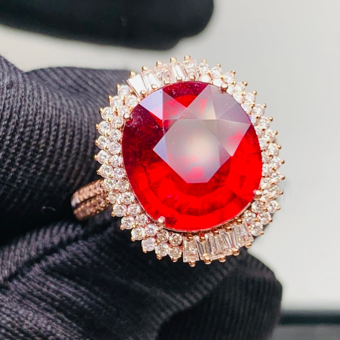 14k Gold 5.92 Ct Natural Tourmaline & Diamond Ring/pendant( Without Chain ) - 3