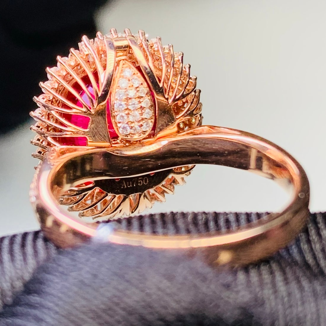 14k Gold 5.92 Ct Natural Tourmaline & Diamond Ring/pendant( Without Chain ) - 4